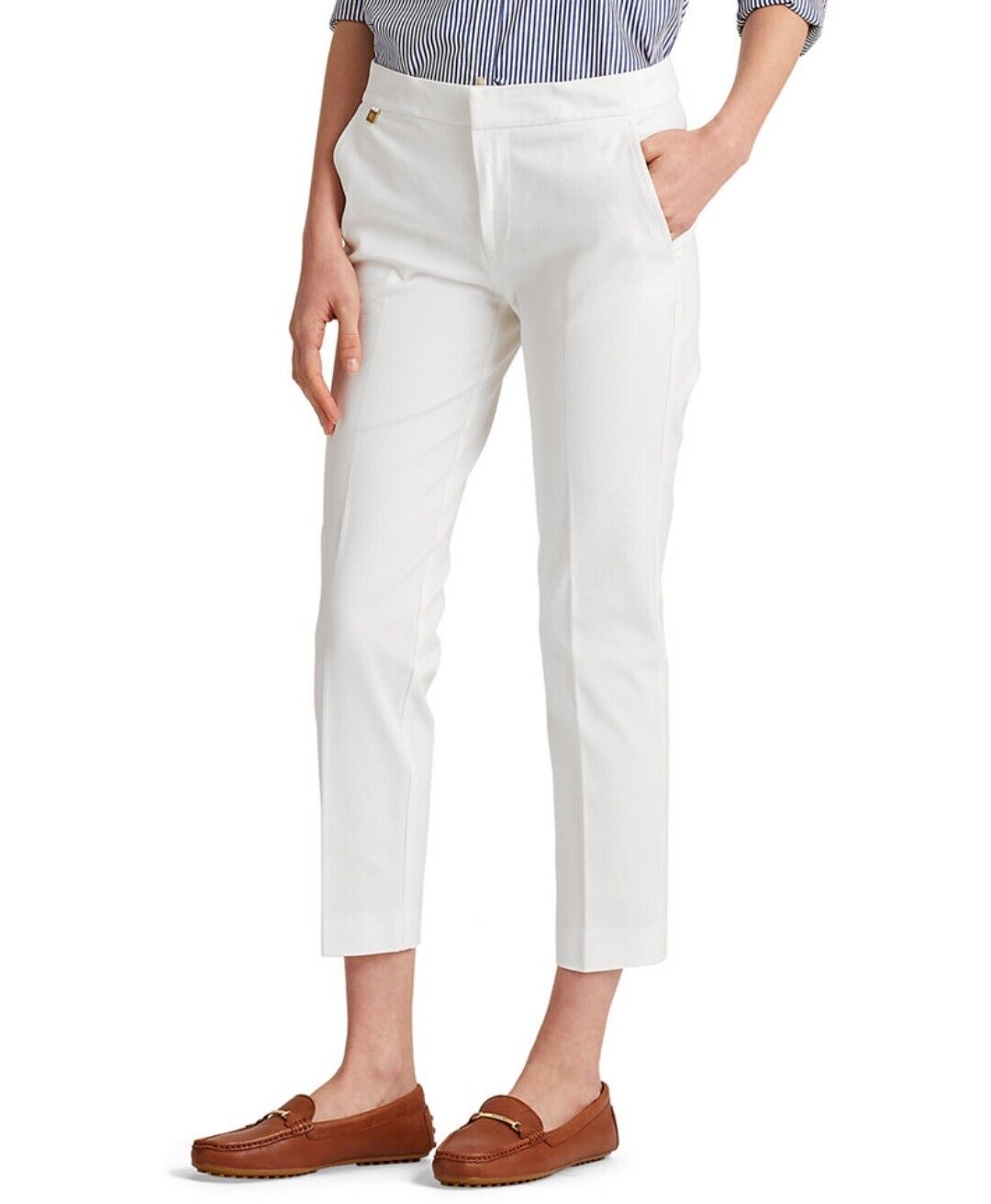 Lauren Ralph Lauren Stretch Skinny Career Women's Pants White Size 12p MSRP $89