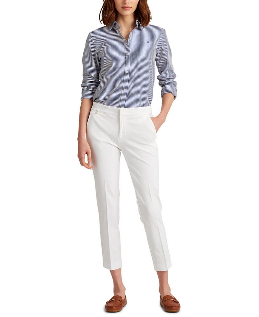 Lauren Ralph Lauren Stretch Skinny Career Women's Pants White Size 12p MSRP $89