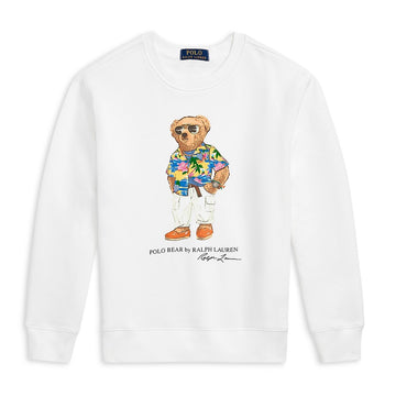 Polo Ralph Lauren Boy's Polo Bear Fleece Sweatshirt Little & Big Kid White New