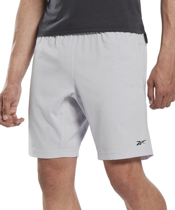 Reebok Mens Regular fit Drawstring Moisture Wicking 9" Woven Shorts Pure Grey M