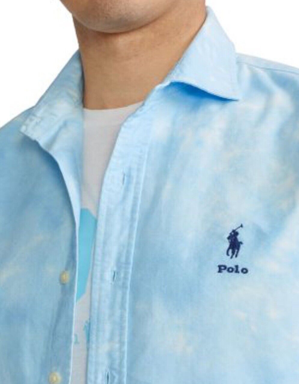 Polo Ralph Lauren Men's Classic Fit Oxford Tie Dyed Shirt Blue Size S NWT $168