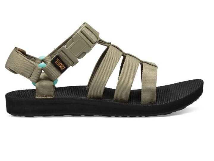New Teva Womens Original Dorado Sandals T-Strap Shoes Color Burnt Olive US 7 NWB
