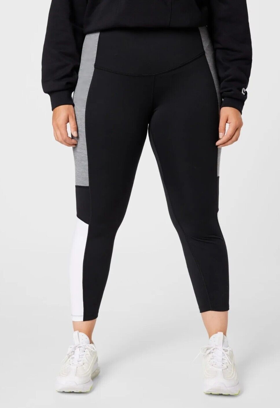 Nike Women's Essential Cropped Legging Black Colorblock Polyester Pull-On NWT
