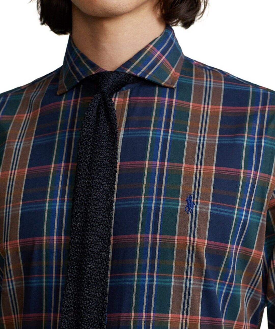 Polo Ralph Lauren Men's Classic Fit Twill Shirt Plaid Navy Brown Multi XS