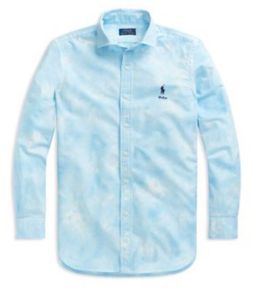Polo Ralph Lauren Men's Classic Fit Oxford Tie Dyed Shirt Blue Size S NWT $168