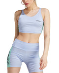 adidas Originals Women's High Shine Halter Scoop-neck Crop Bra TopBlue Large 