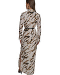 Donna Karan New York Women's Belted Marble Maxi Lined Shirt Dress Size 4 $169
