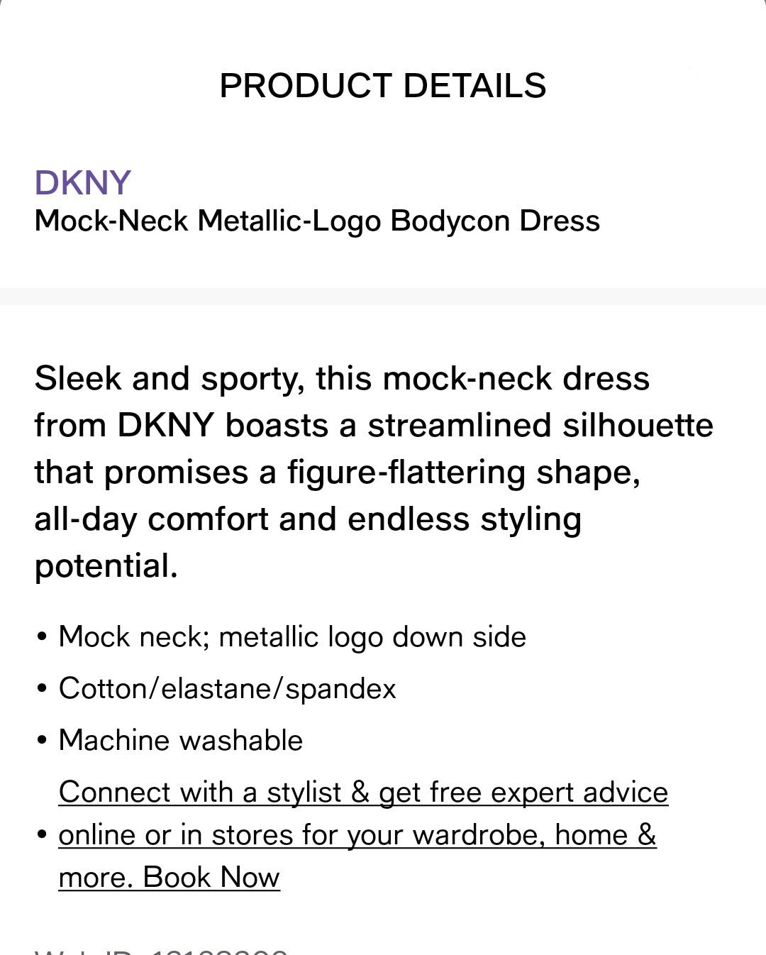 DKNY Sport Women's Cotton Mock-Neck Metallic-Logo Bodycon Dress, Black Small