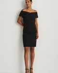 LAUREN RALPH LAUREN Women Crepe Off-the-shoulder Cocktail Dress In Black Size 12