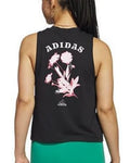 Adidas Women's Bloom Knotted Tank Top Color Black Size Large NWT