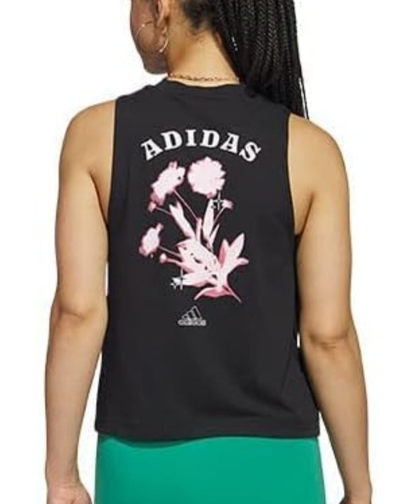 Adidas Women's Bloom Knotted Tank Top Color Black Size Large NWT