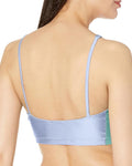 adidas Originals Women's High Shine Halter Scoop-neck Crop Bra TopBlue Large 