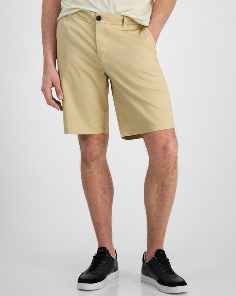 A|X Armani Exchange Men's Regular-Fit Stretch 9" Bermuda Shorts Safari Beige 38