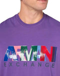 A | X ARMANI EXCHANGE Men's Comfort Fit Cotton Jersey Color Logo Tee Pansy 2XL