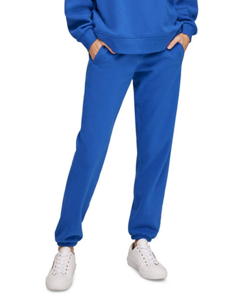 Calvin Klein Women's Performance Embroidered Shine Logo Joggers  Blue NWT