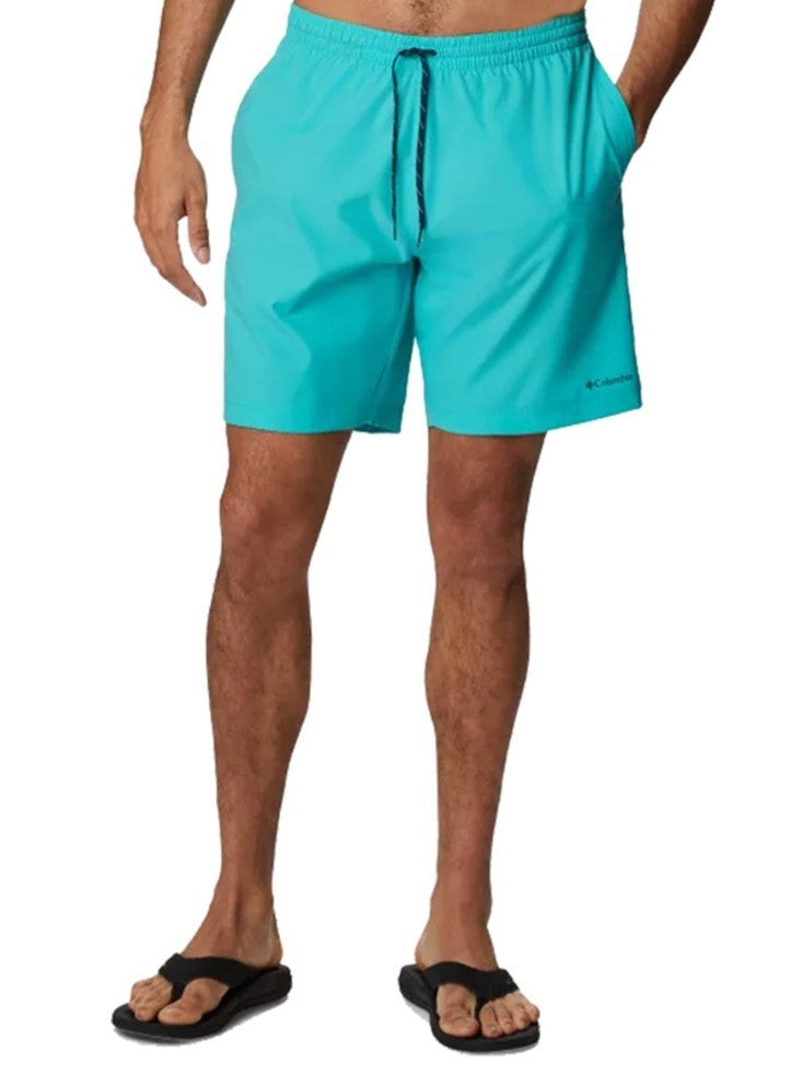 Columbia Men's Comfort Summertime Stretchable Drawstring Shorts Bright Aqua NWT