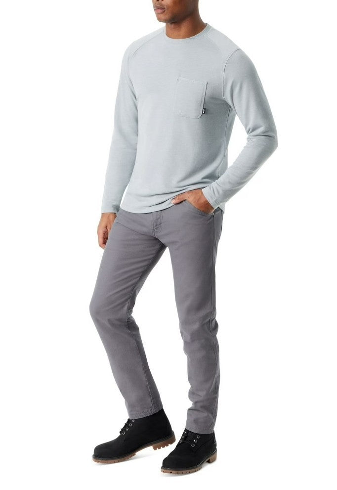 BASS OUTDOOR Men's Ribbed Basic Long Sleeve T-Shirt Quarry Medium MSRP $49