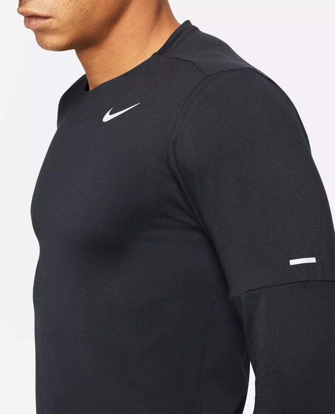 Nike Men's Element Dri-FIT Running Long Sleeve Crewneck Top UPF 40 T-Shirt Black