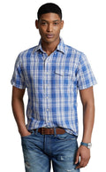 Polo Ralph Lauren Men's Classic-Fit Short-Sleeve Plaid Denim & Supply Shirt XS