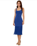 Adrianna Women's Papell Scoop Neck Sleeveless Crochet Trim Sheath Dress Cobalt 4