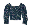 Aqua Girls Floral Printed Top Big Kid 100% Exclusive Shirt Color Green New