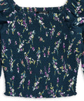 Aqua Girls Floral Printed Top Big Kid 100% Exclusive Shirt Color Green New