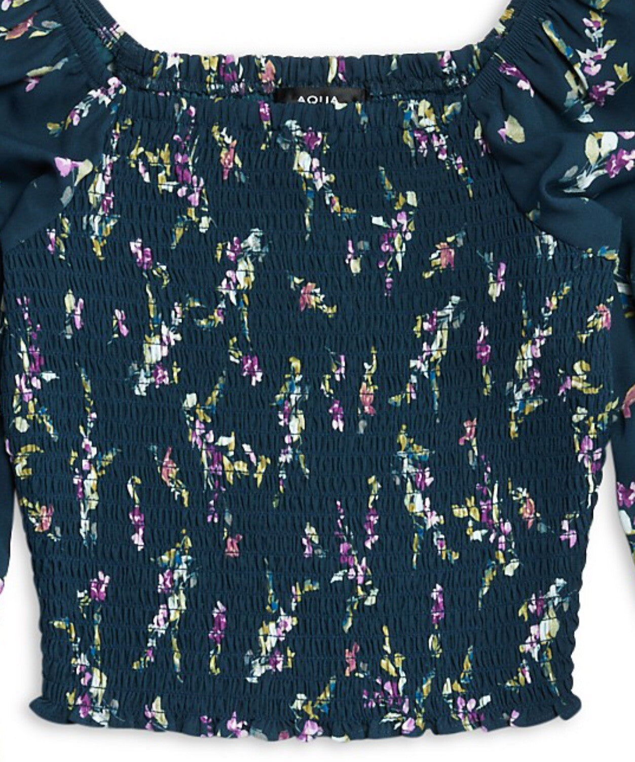 Aqua Girls Floral Printed Top Big Kid 100% Exclusive Shirt Color Green New