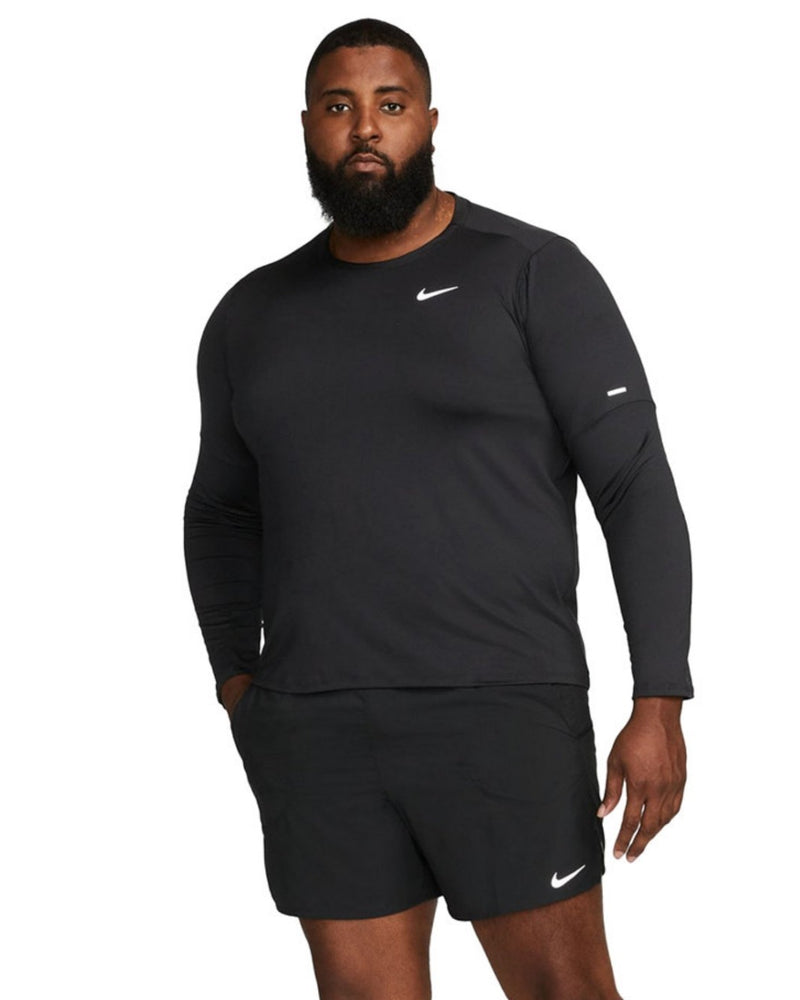 Nike Men's Element Dri-FIT Running Long Sleeve Crewneck Top UPF 40 T-Shirt Black