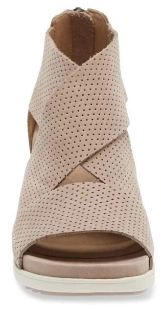 Eileen Fisher Women's Sport Perforated Nubuck Leather Platform Sandals Barley