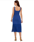Adrianna Women's Papell Scoop Neck Sleeveless Crochet Trim Sheath Dress Cobalt 4