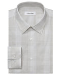 Calvin Klein Men's Non Iron Stretch Regular Fit Check Dress Shirts Taupe XL 17