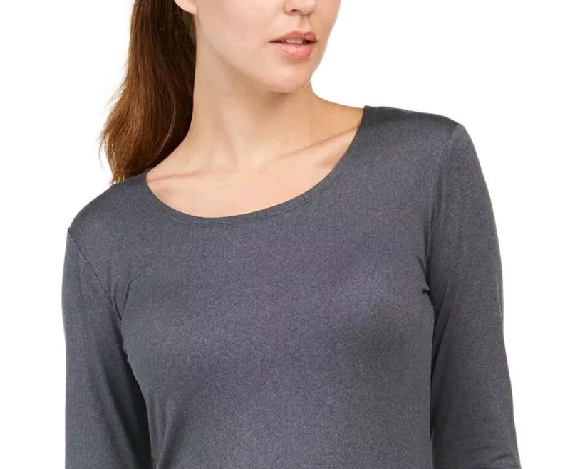 32 Degrees Women's Cozy Heat Long Sleeve Scoop Neck Top Charcoal Size XS New 