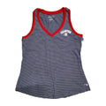 Champion Women's V Neck Heritage Striped Active Workout Tank Top Blue Small New