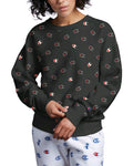 Champion Women's Logo Print Reverse Weave Crewneck Sweatshirt Black Size XS New