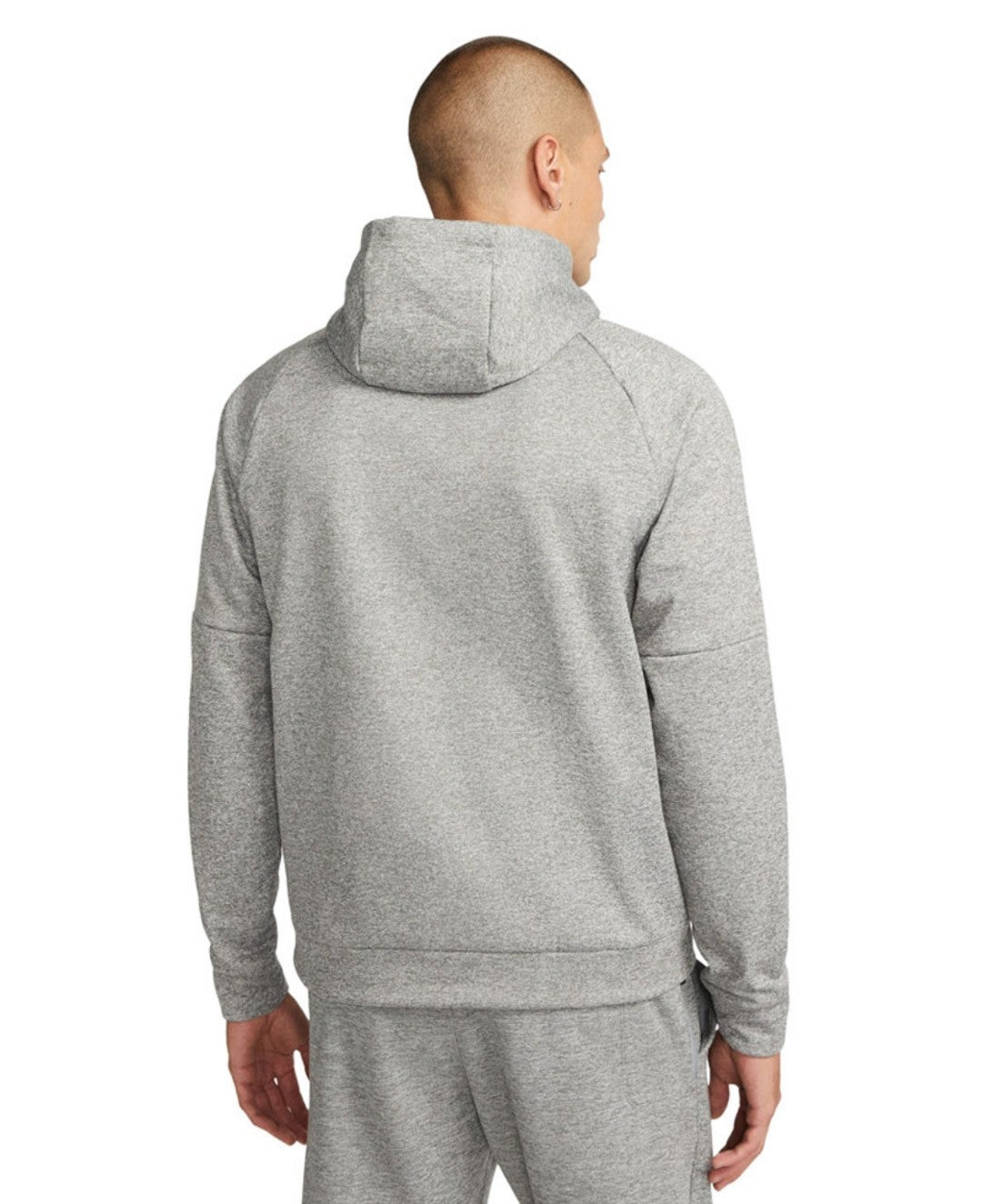 Nike Men's Therma-FIT Long Sleeve Logo Hoodie Fitness Pullover Dark Grey Heather