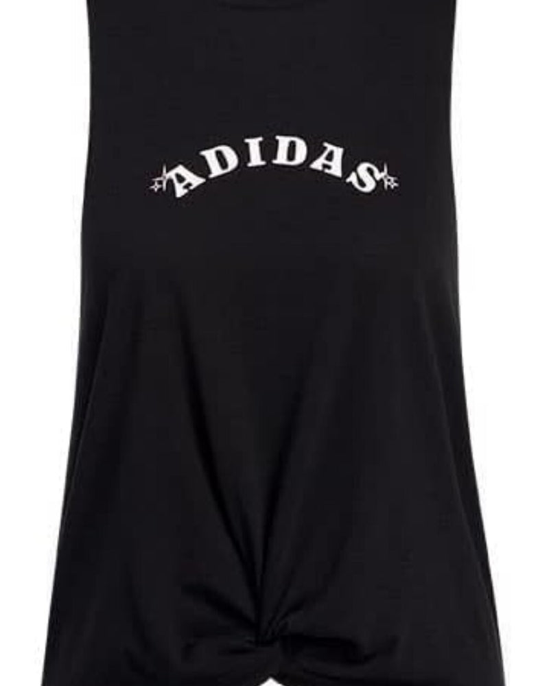 Adidas Women's Bloom Knotted Tank Top Color Black Size Large NWT