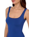 Adrianna Women's Papell Scoop Neck Sleeveless Crochet Trim Sheath Dress Cobalt 4