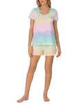 Cuddl Duds Women's 2-Pc Cotton-Blend Printed Shortie Boxer Pajama Set Small NWT