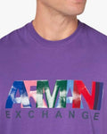 A | X ARMANI EXCHANGE Men's Comfort Fit Cotton Jersey Color Logo Tee Pansy 2XL