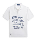 Polo Ralph Lauren Boy's Embroidered Cotton Mesh Polo Shirt Beach Big Kid White