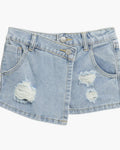 Joe's Jeans Big Girls Jolie Skort Dan Wash Distressed Five-Pocket Design Short