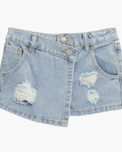 Joe's Jeans Big Girls Jolie Skort Dan Wash Distressed Five-Pocket Design Short