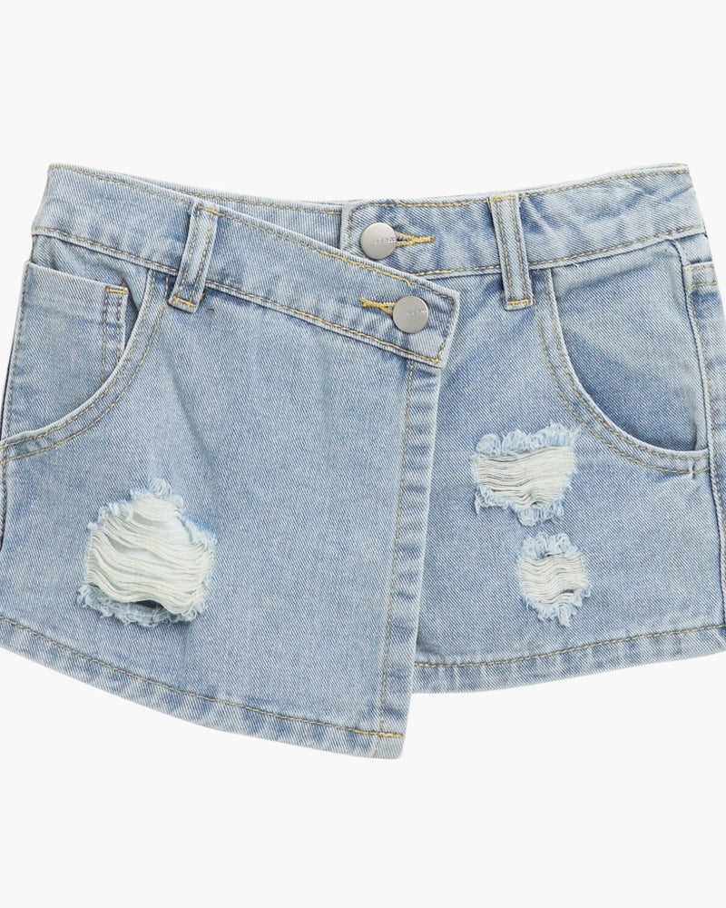 Joe's Jeans Big Girls Jolie Skort Dan Wash Distressed Five-Pocket Design Short