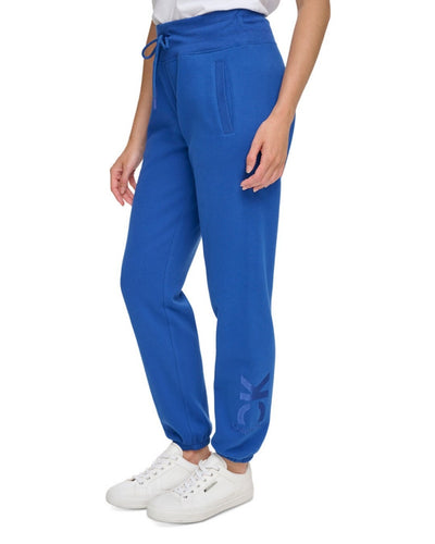 Calvin Klein Women's Performance Embroidered Shine Logo Joggers  Blue NWT