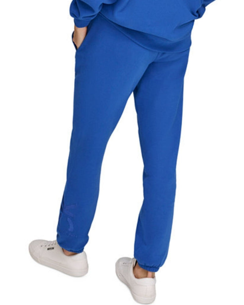 Calvin Klein Women's Performance Embroidered Shine Logo Joggers  Blue NWT