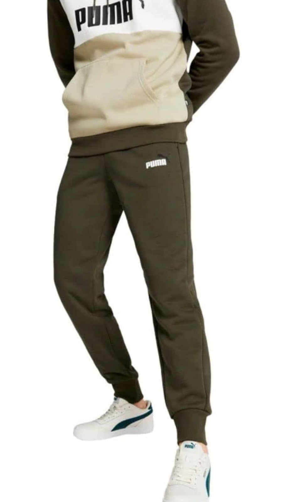 PUMA Men's Embroidered Logo Fleece Jogger Sweatpants Forest Green Size Small New
