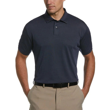 PGA TOUR Men's Birdseye Textured Polo Performance Golf Shirt Peacoat NWT