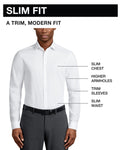 Calvin Klein Men's Slim Fit Non Iron Stretch Steel + Dress Shirt French Blue M