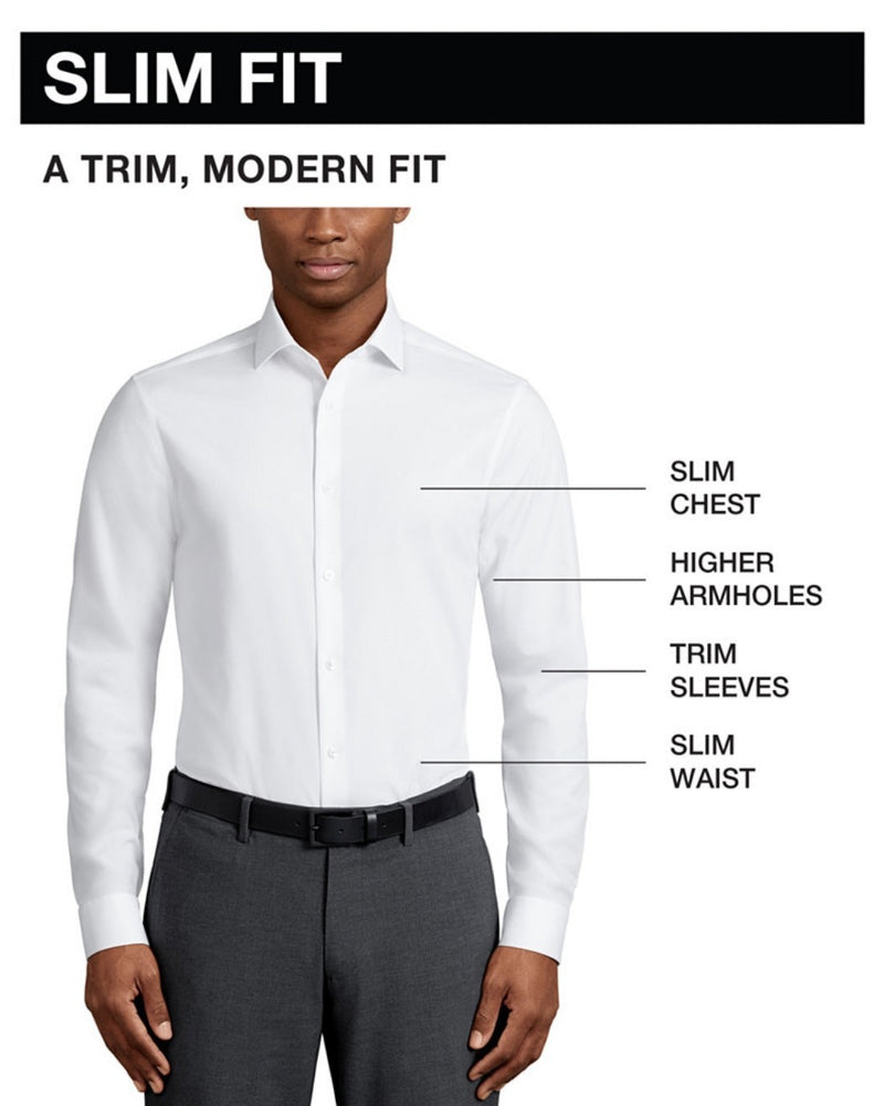 Calvin Klein Men's Slim Fit Non Iron Stretch Steel + Dress Shirt French Blue M