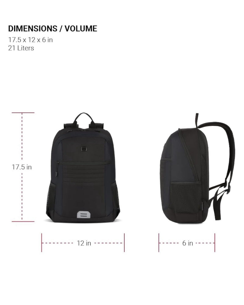 SwissGear Intro Laptop Backpack, Color Black, Size 17.5"x12"x6" NWT